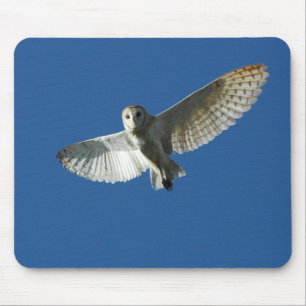 Barn Owl in Daytime Flight Mouse Mat