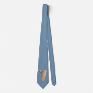 Barn Owl in Flight Tie Double Sided (Sky Blue)