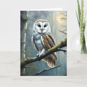 Barn Owl in the Forest Birthday Card
