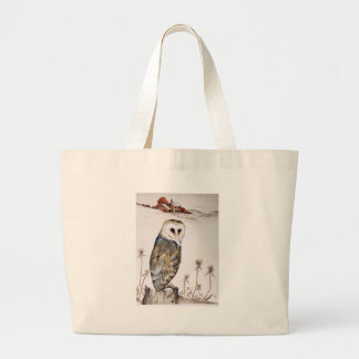 Barn owl large tote bag