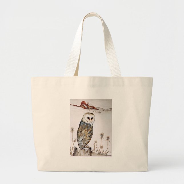 Barn owl large tote bag (Front)