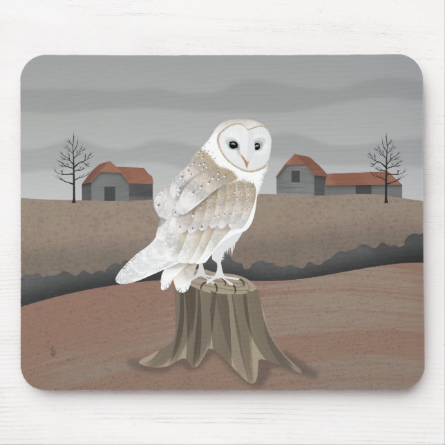 Barn Owl Mouse Mat (Front)
