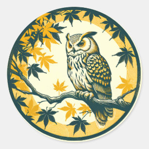 Barn Owl Nature Lovers Owls Tree Earth Day Classic Round Sticker