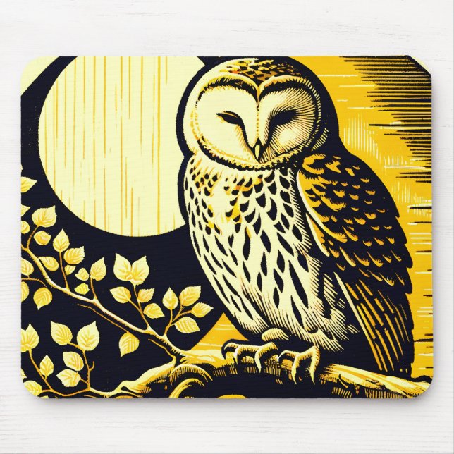 Barn Owl Nature Lovers Owls Tree Earth Day         Mouse Mat (Front)