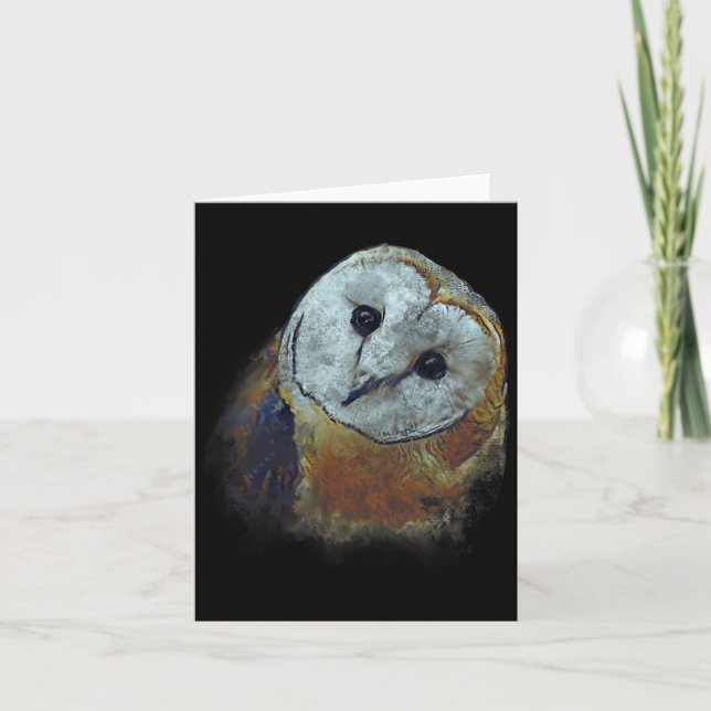 Barn Owl Painting Owl Art  Card (Front)