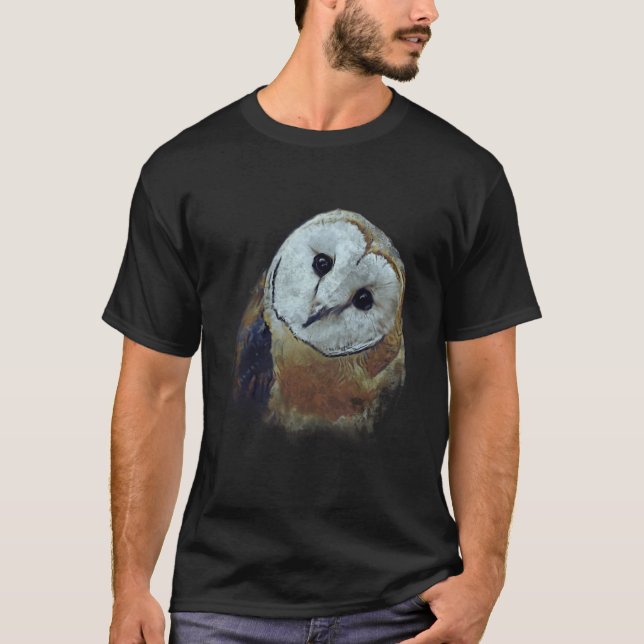 Barn Owl Painting Owl Art For Christmas T-Shirt (Front)
