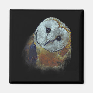 Barn Owl Painting Owl Art  Magnet