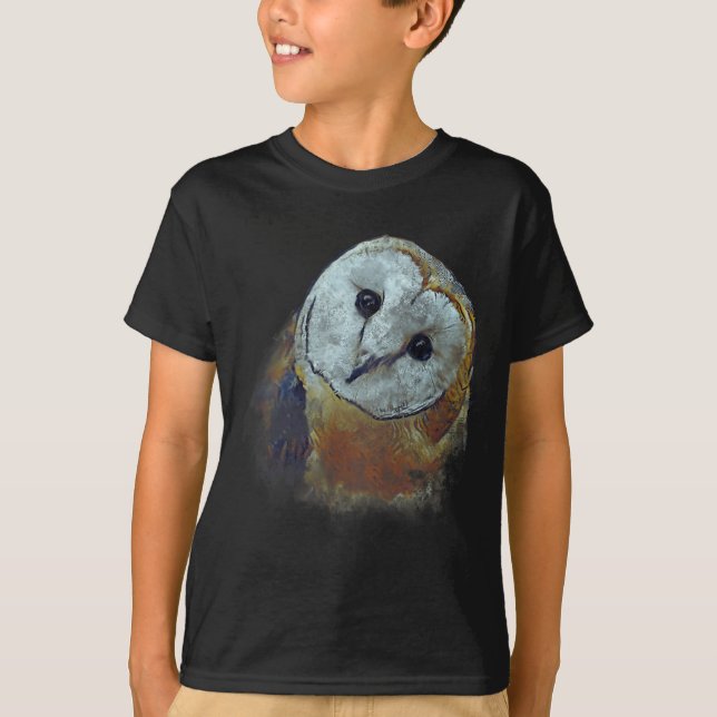 Barn Owl Painting Owl Art  T-Shirt (Front)