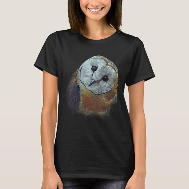 Barn Owl Painting Owl Art  T-Shirt (Front)