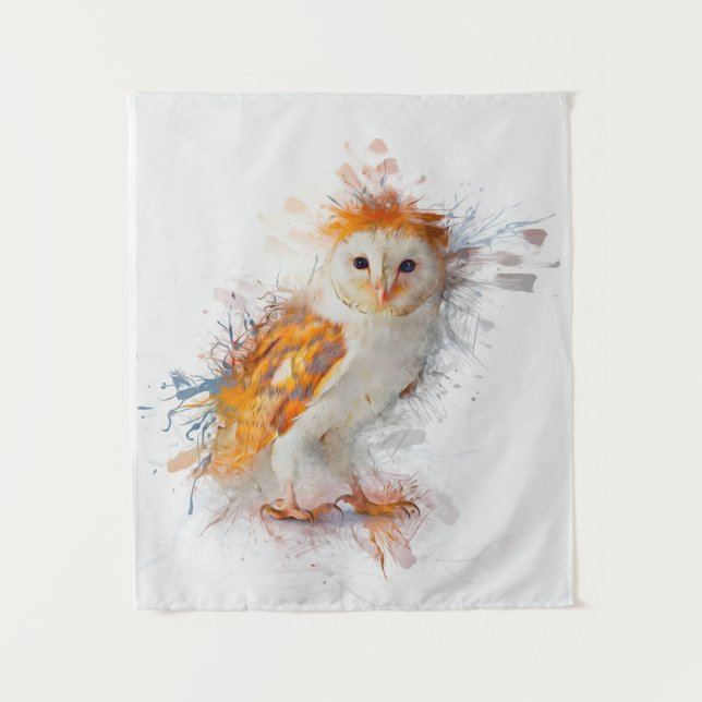 Barn Owl Painting Tapestry (Front)