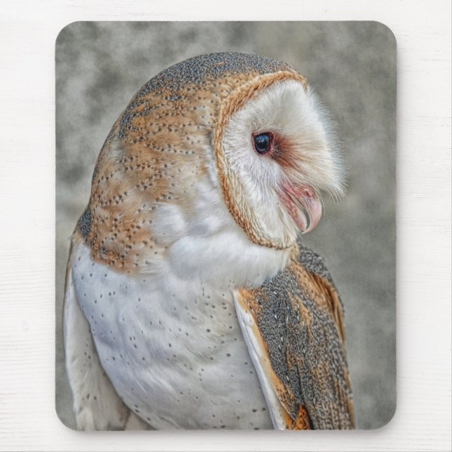 Barn Owl Profile Mouse Mat (Front)
