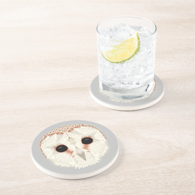 Barn Owl Sandstone Coaster (Side)
