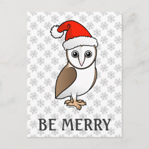 Barn Owl Santa Holiday Postcard