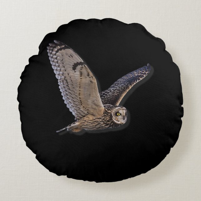 Barn Owl Spirit Animal Nature And Outdoor Lover Round Cushion (Front)