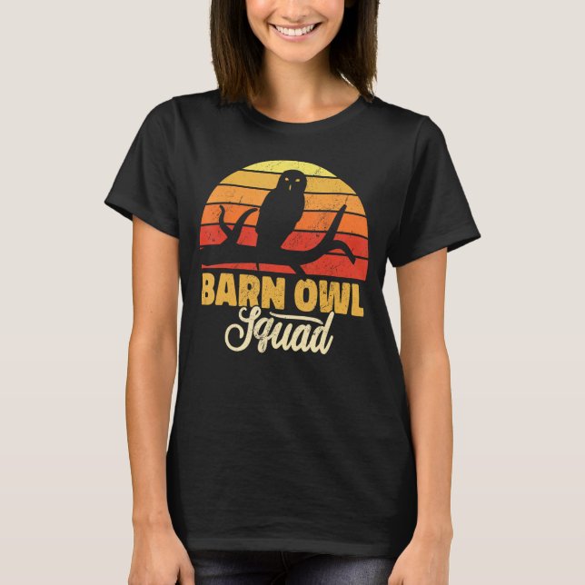 Barn Owl Squad birdwatching barn owls retro for wo T-Shirt (Front)