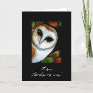 BARN OWL THANKSGIVING Card