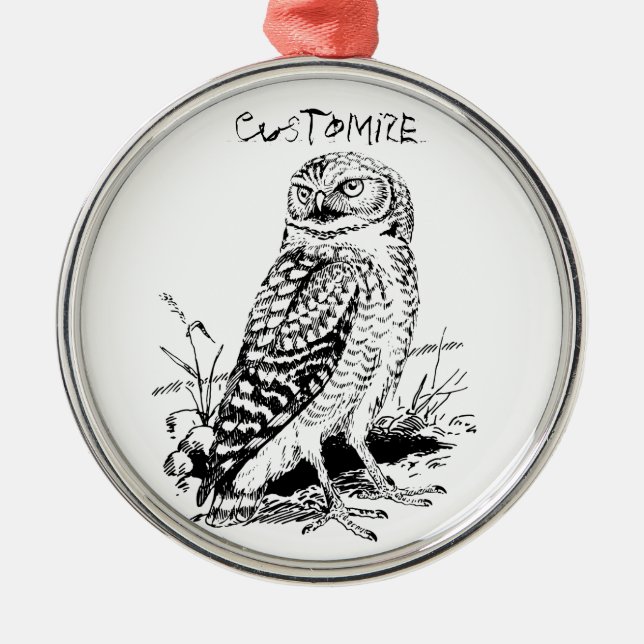 Barn Owl Thunder_Cove Metal Tree Decoration (Front)
