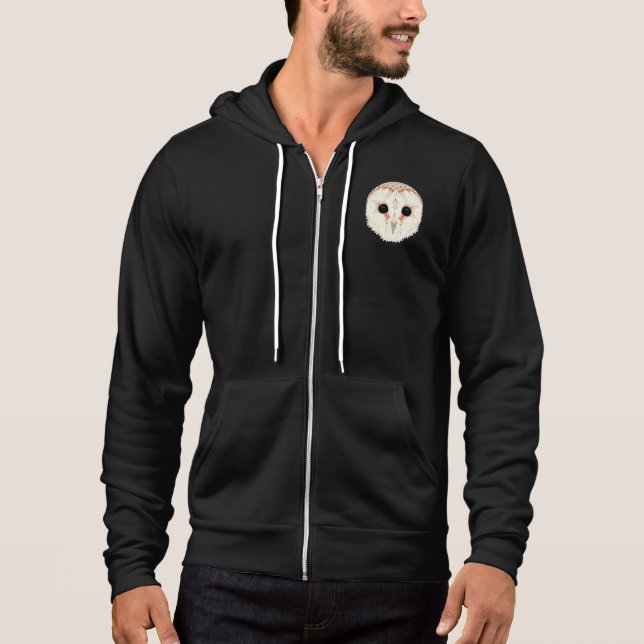 Barn Owl Unisex Zip Hoodie (Front)