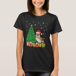 Barn Owl Xmas Tree Lighting Santa Hat Barn Owl Chr T-Shirt
