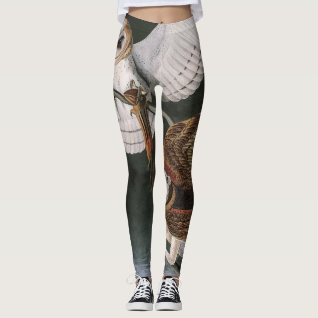Barn Owls, the Birds of America John James Audubon Leggings (Front)