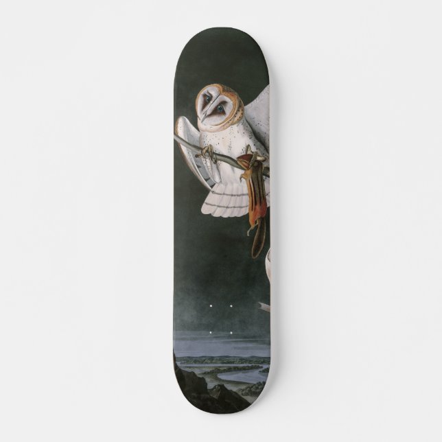 Barn Owls, the Birds of America John James Audubon Skateboard (Front)
