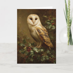 Barn Own Christmas Holiday Card