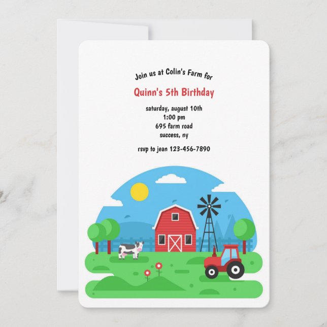 Barn Party Birthday Invitation (Front)