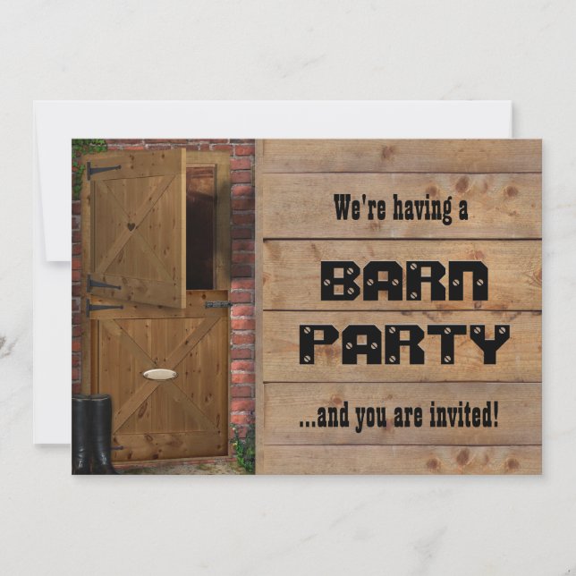Barn Party Invitation (all text customisable) (Front)