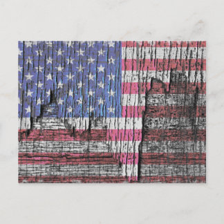 Barn Peeling Painted Patriotic American Flag Postcard