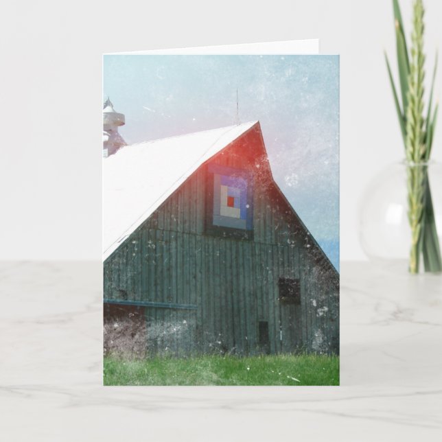 Barn Quilt Grunge Card (Front)