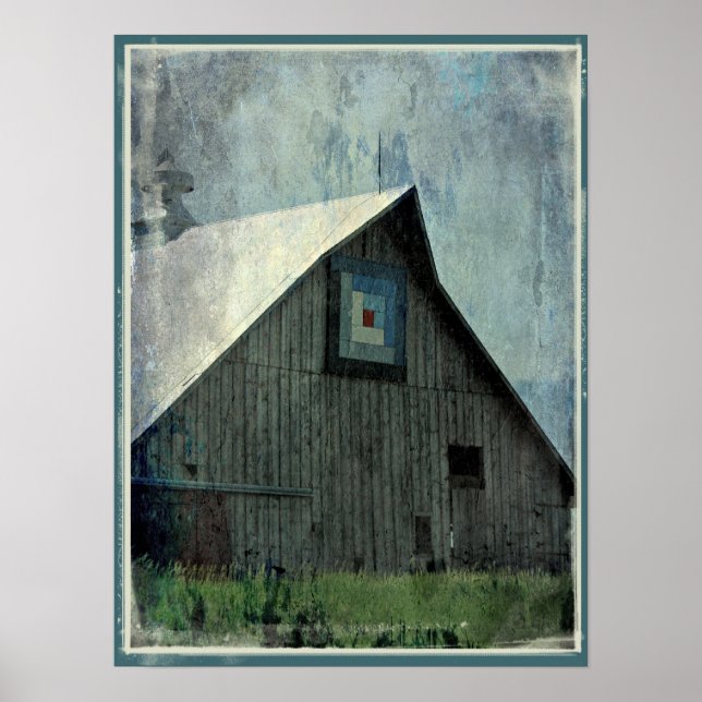 Barn Quilt Grunge Poster (Front)
