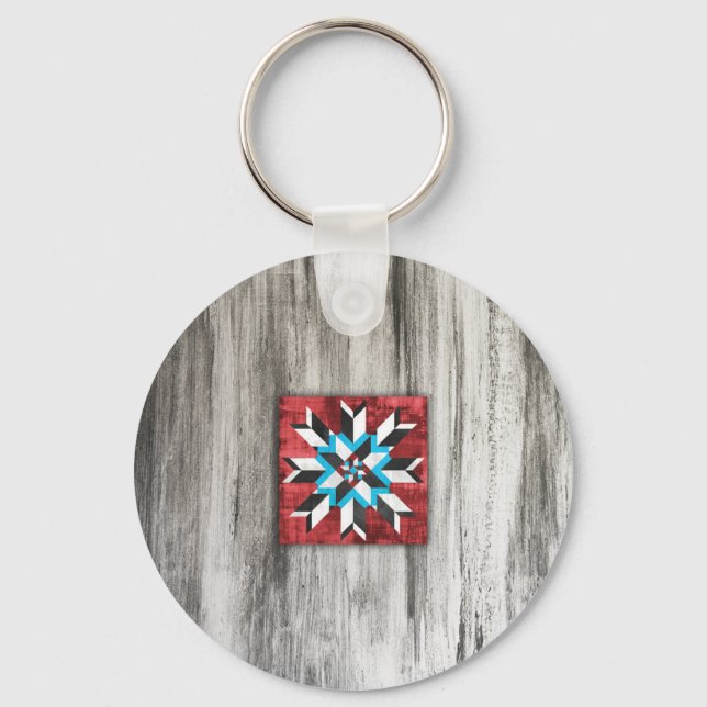 Barn Quilt Star 1 Key Ring (Front)