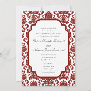 Barn Red Weddings Damask Pattern Template
