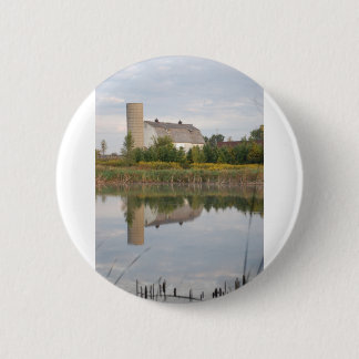 Barn Reeflected in the Water 6 Cm Round Badge