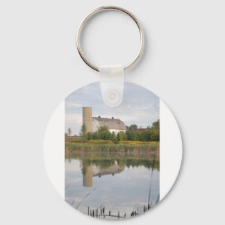 Barn Reeflected in the Water Key Ring