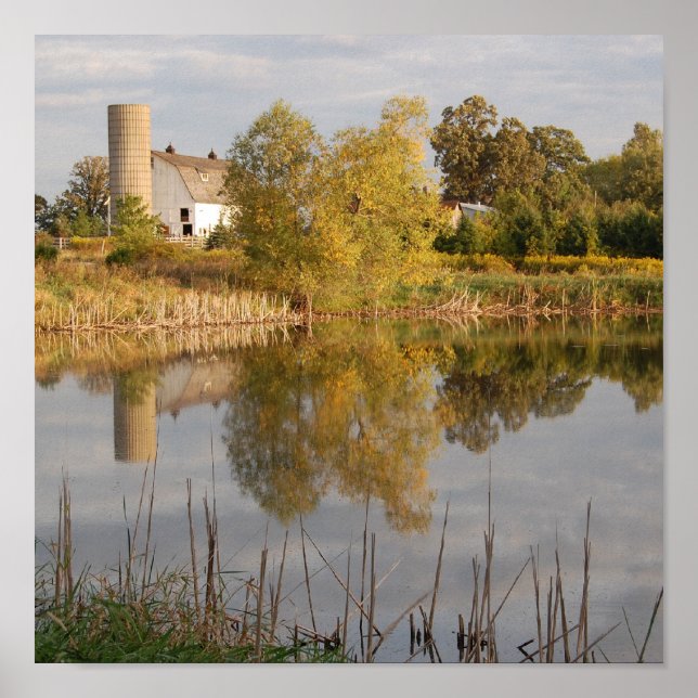 Barn Relected in the Water Poster (Front)