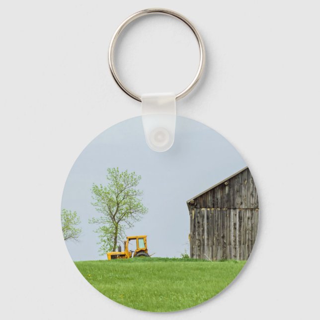 Barn Scene With Tractor Key Ring (Front)
