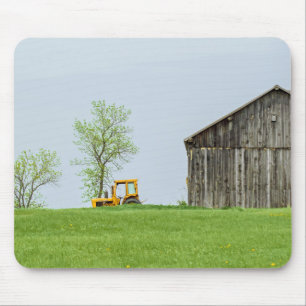 Barn Scene With Tractor Mouse Mat