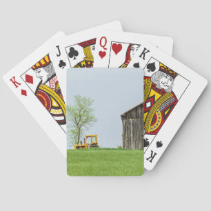 Barn Scene With Tractor Playing Cards