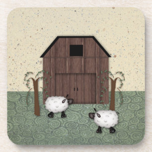 Barn Sheep Cork Coaster