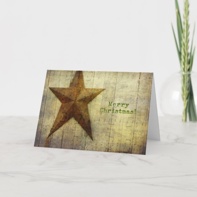 Barn Star Christmas Holiday Card (Front)