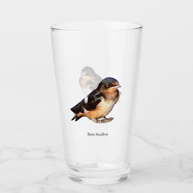 Barn Swallow drinking glass (Front)