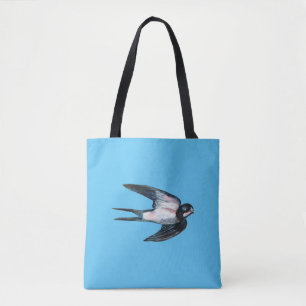 Barn Swallow Flying Illustration Tote Bag