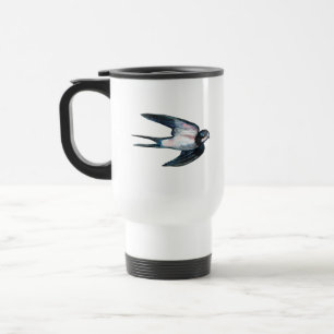 Barn Swallow Flying Illustration Travel Mug
