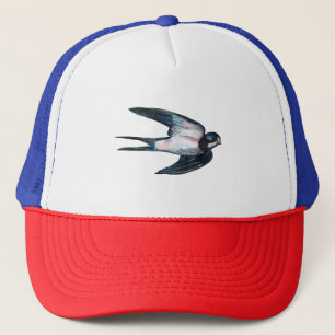 Barn Swallow Flying Illustration Trucker Hat