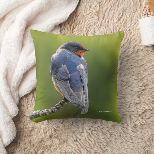 Barn Swallow on a Branch Cushion (Blanket)