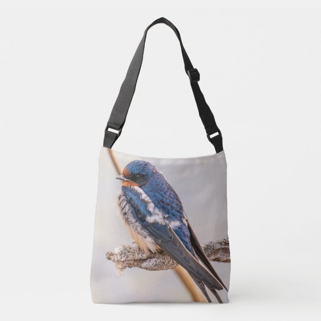 Barn Swallow Perched Wildlife  Crossbody Bag (Front)