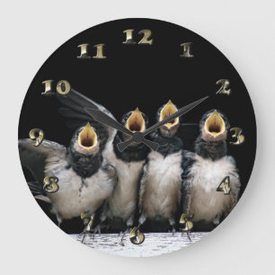 Barn Swallow Singing Large Clock