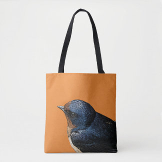 Barn Swallow Tote Bag in Bittersweet Orange