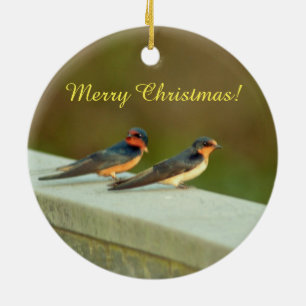 Barn Swallows Ceramic Tree Decoration